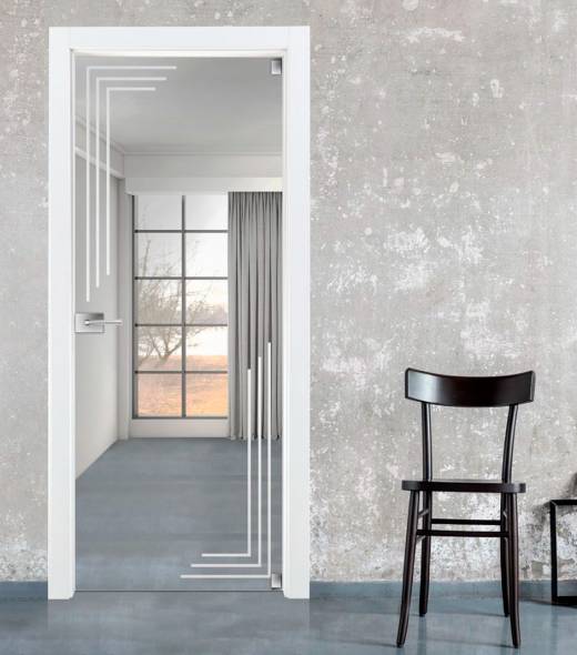Model EVA/KIA - Italian Door - Glass with White Lines